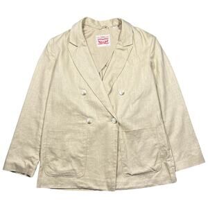 Levi’s Biege Linen Cotton Blend Blazer Double Breasted Men’s Large